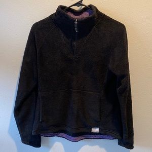 The North Face Quarter Zip Fleece Pullover with purple lining